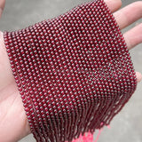 5A Natural Wine Garnet Beads 2 3 4mm Round Loose Spacer Beads