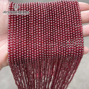 5A Natural Wine Garnet Beads 2 3 4mm Round Loose Spacer Beads