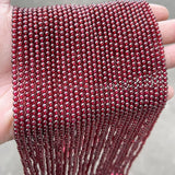 5A Natural Wine Garnet Beads 2 3 4mm Round Loose Spacer Beads