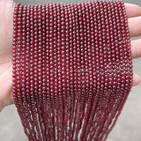 5A Natural Wine Garnet Beads 2 3 4mm Round Loose Spacer Beads