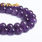 Natural Amethysts Stone Light Purple Crystal Beads for Jewelry Making DIY 3-12mm