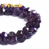 5A Natural Faceted Purple Amethysts Crystals Beads 6-12mm