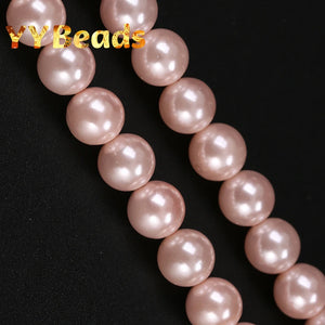 5A Natural Pink Seashell Pearls Beads Round Loose Beads