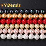 5A Natural Pink Seashell Pearls Beads Round Loose Beads