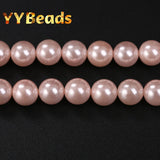 5A Natural Pink Seashell Pearls Beads Round Loose Beads