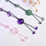 Rose Amethyst Women Anklet Hand Engraved Crystal Rose Anklet