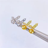 Zircon Cross Earrings Cubic Zirconia Stud 925 Silver Jewelry Gift