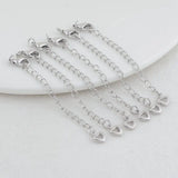 6PCS 14K Brass Heart Extender Chain with Lobster Clasps DIY Jewelry