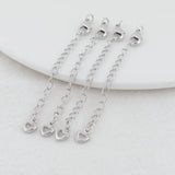6PCS 14K Brass Heart Extender Chain with Lobster Clasps DIY Jewelry
