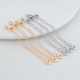 6PCS 14K Brass Heart Extender Chain with Lobster Clasps DIY Jewelry