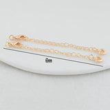 6PCS 14K Brass Heart Extender Chain with Lobster Clasps DIY Jewelry