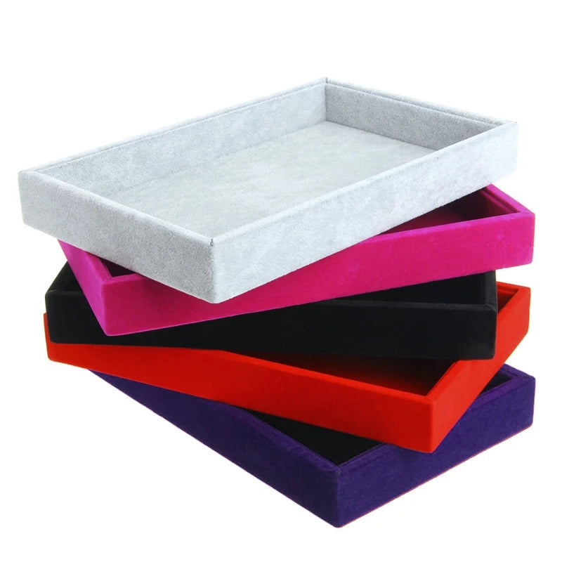 Stackable Jewelry Trays Inserts Velvet Catch All Display Tray