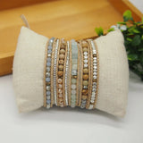 Boho Wrap Bracelet Picture Stone Amazonite Beads Stainless Steel Chain