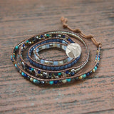 5Layer Stone Crystal Copper Wrap Bracelet for Women