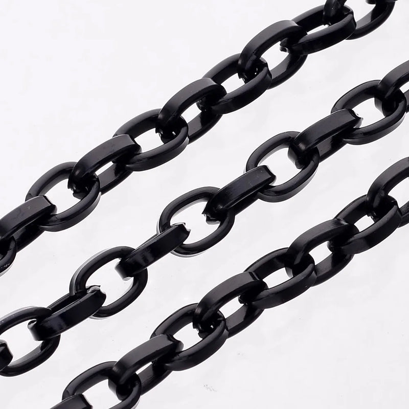 5M Aluminium Cable Chains Unwelded Oval Shape Metal Chain for Jewelry Making