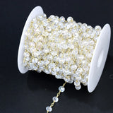 DIY Jewelry Plated Wire Wrapped Beaded Chain Rosary Crystal Beads