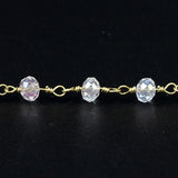 DIY Jewelry Plated Wire Wrapped Beaded Chain Rosary Crystal Beads