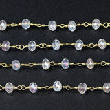 DIY Jewelry Plated Wire Wrapped Beaded Chain Rosary Crystal Beads