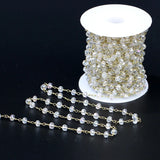 DIY Jewelry Plated Wire Wrapped Beaded Chain Rosary Crystal Beads