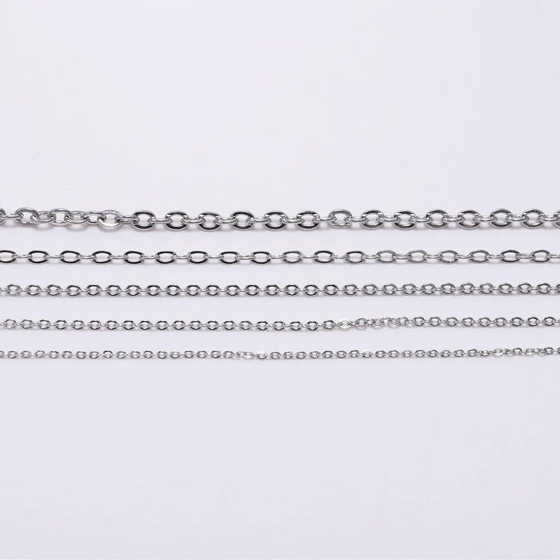 Stainless Steel Link Chain Bulk Necklace Chains 5M/Lot