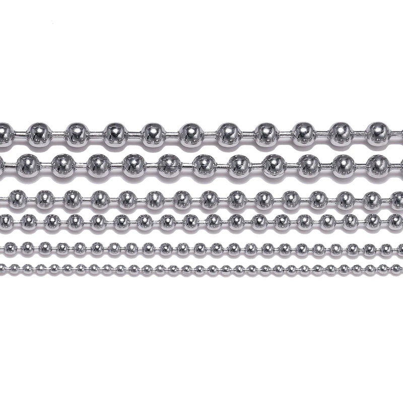 Stainless Steel Beaded Ball Chain 5M/Lot DIY Jewelry Making Supplies