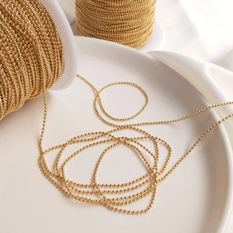 5M/Pack Plated True Necklace Bracelet Ball Chains DIY Jewelry