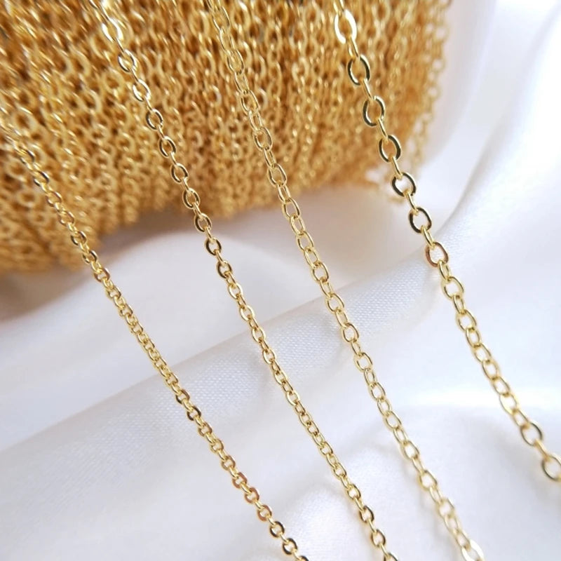 5M/Pack Plated True Necklace Bracelet Link Chains DIY Jewelry