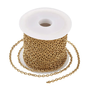 5M SS Textured Chain Black/Gold Punk Chunky Chains For Jewelry Making