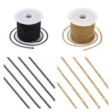 5M SS Textured Chain Black/Gold Punk Chunky Chains For Jewelry Making