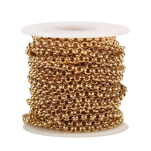 5M Stainless Steel Cable Chain Link Bulk Necklace Jewelry DIY Making