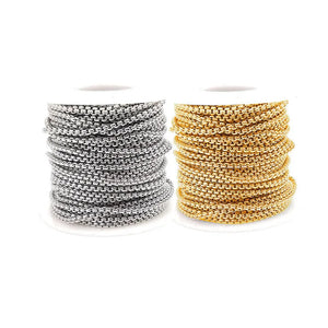 5M Stainless Steel Chain Square Pearl Chain for DIY Jewelry