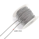 5M Stainless Steel Chain Square Pearl Chain for DIY Jewelry