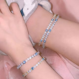5MM 5A CZ Evil Eye Charm Tennis Women Bracelet