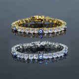 5MM 5A CZ Evil Eye Charm Tennis Women Bracelet