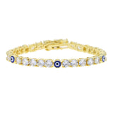 5MM 5A CZ Evil Eye Charm Tennis Women Bracelet