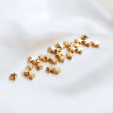 5MM 6MM 14K Plated Brass Star Beads DIY Bracelet Jewelry Making Supplies