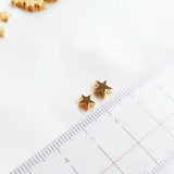 5MM 6MM 14K Plated Brass Star Beads DIY Bracelet Jewelry Making Supplies
