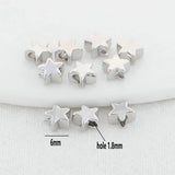 5MM 6MM 14K Plated Brass Star Beads DIY Bracelet Jewelry Making Supplies