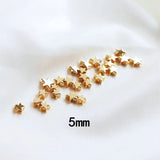5MM 6MM 14K Plated Brass Star Beads DIY Bracelet Jewelry Making Supplies