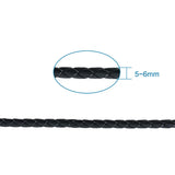 5MM Braided Leather Cord Rope Beading Supplies for Jewelry Making
