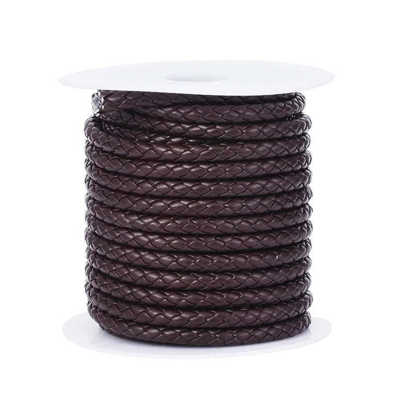 5MM Braided Leather Cord Rope Beading Supplies for Jewelry Making