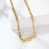 5MM Cuban Chain Name Necklace Personalized Heart Letter Necklace Pendant