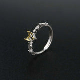 5MM Heart Prong Ring Settings Blank Adjustable Plated Solid 925 Sterling Silver