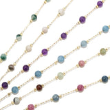 5MM Natural Agate Crystal Gemstone Beaded Chain for Jewelry Making