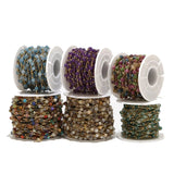 5MM Natural Agate Crystal Gemstone Beaded Chain for Jewelry Making