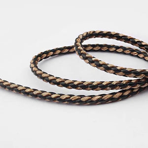 5MM Round Braided PU Leather Cord 5 Meters Vintage Leather String Cord