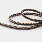 5MM Round Braided PU Leather Cord 5 Meters Vintage Leather String Cord