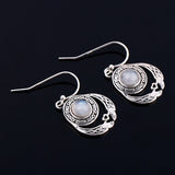 Moonstone Love Heart Shaped Earrings 925 Sterling Silver
