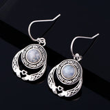 Moonstone Love Heart Shaped Earrings 925 Sterling Silver