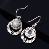 Moonstone Love Heart Shaped Earrings 925 Sterling Silver